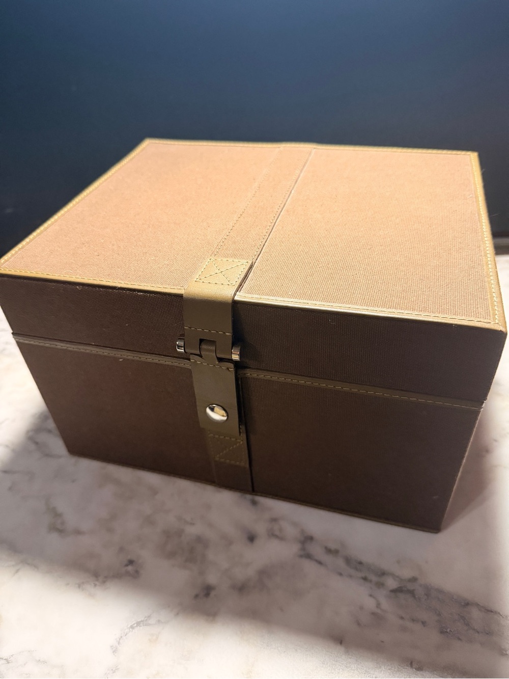 Drexel Heritage Brown Jewelry Compartment Organization Box with Two Trays